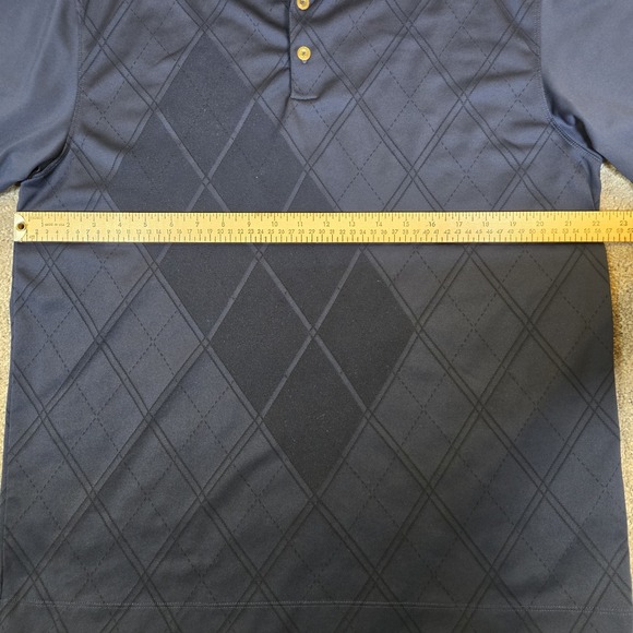 Nike Golf Tour Performance Mens Large Navy Blue Diamond Shrt Sleeve Polo Dri-Fit - Picture 7 of 10